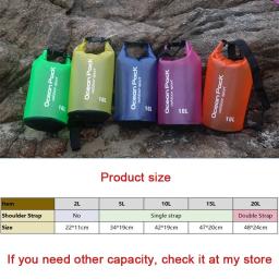 Saco seco impermeável, malote do bloco do armazenamento para nadar, trekking, rafting, canoagem, canoagem, rafting, sacos secos, trouxa, 2L, 5L, 10L, 15L, 20L - Image 5