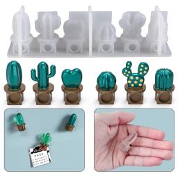 Imãs de geladeira cacto irregular cristal cola epoxy resina molde geladeira adesivo silicone molde diy artesanato decoração ferramentas de fundição - Image 1
