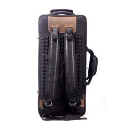 Pacote com 3 trompetes Capa impermeável para trompete Bolsa para instrumentos de latão Caixa para trompete à prova de umidade 3PC Trompete com alça de ombro escondida Mochila Bolsas portáteis Nylon importado 1680D Mate - Image 4