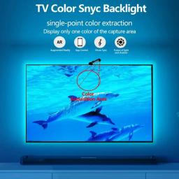 Faixa de led com luz de fundo de tv rgbic, sensor de gama de cores ar, cor de sonho, decoração ambiente, tela de lâmpada, sincronização de cores, controle de software inteligente - Image 4