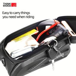 ThinkRider-Impermeável Touchscreen Saco Da Bicicleta, Quadro 2L, Tubo Frontal, Saco De Ciclismo, Suporte Da Caixa Do Telefone, 7 Polegadas, Acessórios De Bicicleta - Image 5