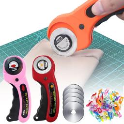 Couro Artesanato Conjunto de ferramentas de corte com alça ergonômica, cortador rotativo, tecido DIY Patchwork, costura Quilting Crafting, 45mm - Image 1