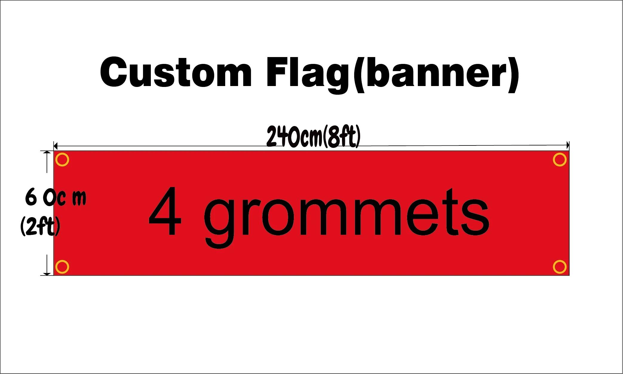 Bandeira de Bandeira Personalizada Decoração, Qualquer Tamanho, Texto do Logotipo, Sport Club, Interior, Ao Ar Livre, Cor Vívida, Promoção, Duplo Costurado, 2x8ft, 60x240cm - Image 1