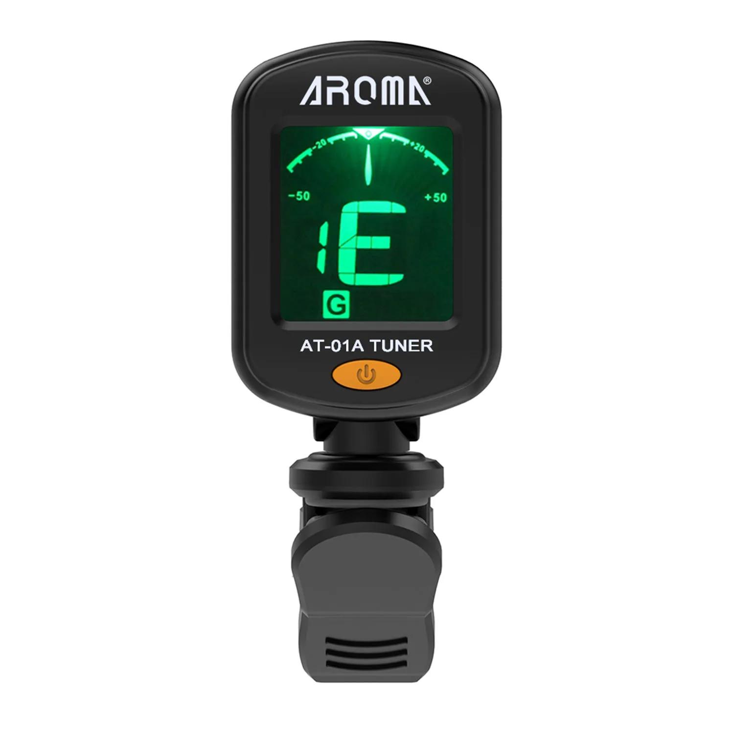 Aroma AT-01A afinador de guitarra display lcd rotatable clip-on sintonizador para cromática guitarra acústica baixo ukulele guitarra acessórios - Image 1