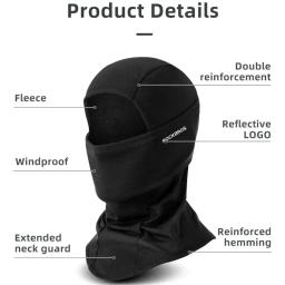 Rockbros manter quente balaclava inverno feminino capacete da bicicleta da motocicleta boné interno ciclismo esqui máscara facial térmica à prova de vento chapéu - Image 2