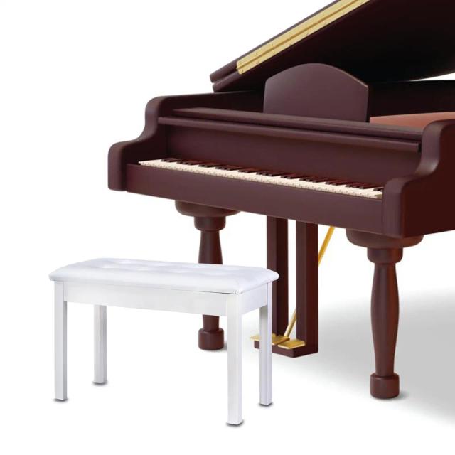 Banco acolchoado para piano eletrônico com pernas de madeira e design resistente, ideal para palco e guzheng