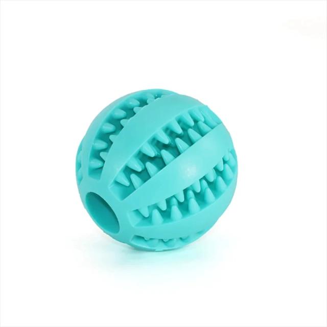 Bola de Borracha Interativa para Cães: Brinquedo Limpa Dentes e Ideal para Mastigar
