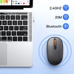 Baseus-F01B Mouse Bluetooth sem fio, Mouse 2.4G, 1600 DPI, Clique Silencioso para MacBook, Tablet, Laptop, PC, Acessórios para Jogos, Bluetooth 5.0 - Image 4