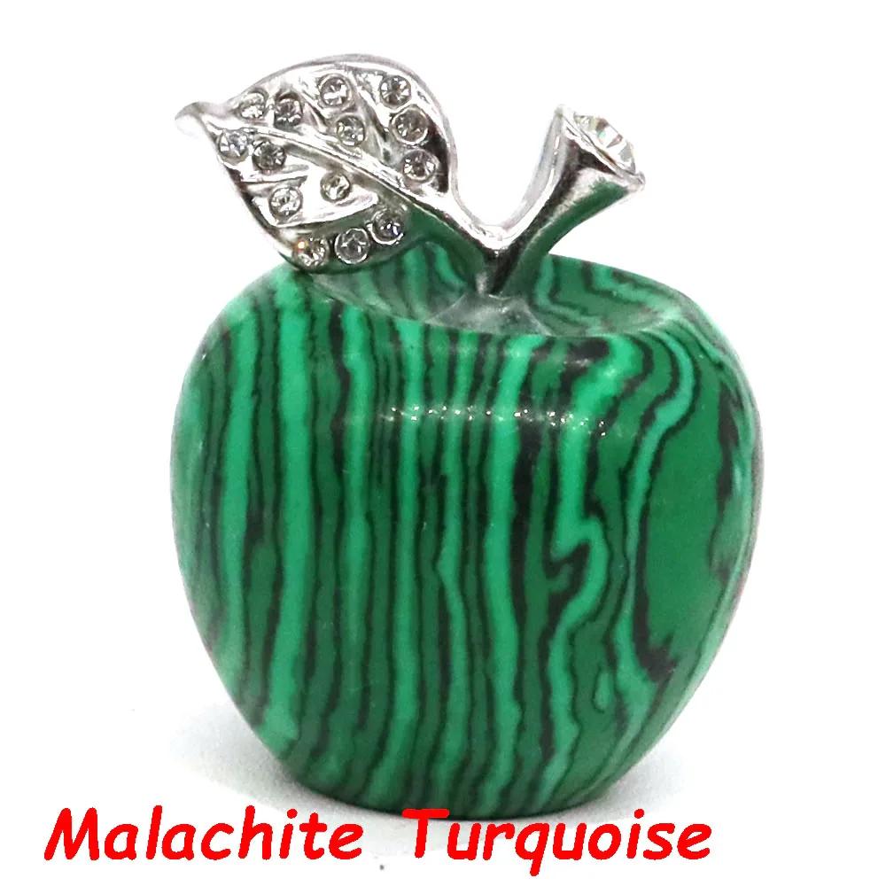Estátua de maçã colorida com pedras preciosas naturais, Cristais Cura Pedras, Escultura Reiki Frutas, Figurinhas Artesanato, Decoração para casa e quarto, Presentes - Image 1