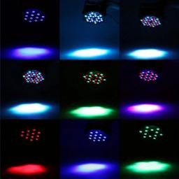 RGB luzes coloridas do disco com controle remoto, luz do controle do som, partido do DJ, fase do casamento, lâmpada ambiental do festival, 36LED, DMX512, 1 Pc, 5 Pcs, 10Pcs - Image 4