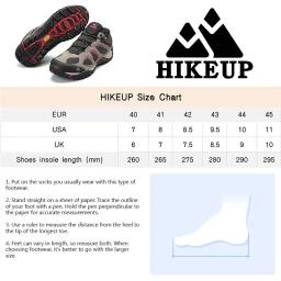 Hikeup-Respirável Splashproof Outdoor Caminhada Sapatos para Homens, Esporte de Escalada, Caça Trekking Sneaker - Image 6