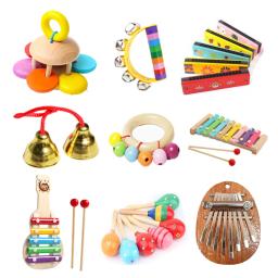 Música Brinquedos para Crianças, Sounding Toy, Bed Bells, Sand Hammer, Whistle, Instrumento Musical, Madeira Rattle Bell, Presentes Bebês, 6-18Months - Image 1