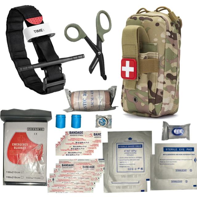 Kit de Emergência Multifuncional para Viagens de Carro e Caminhadas com Torniquete e Tocha