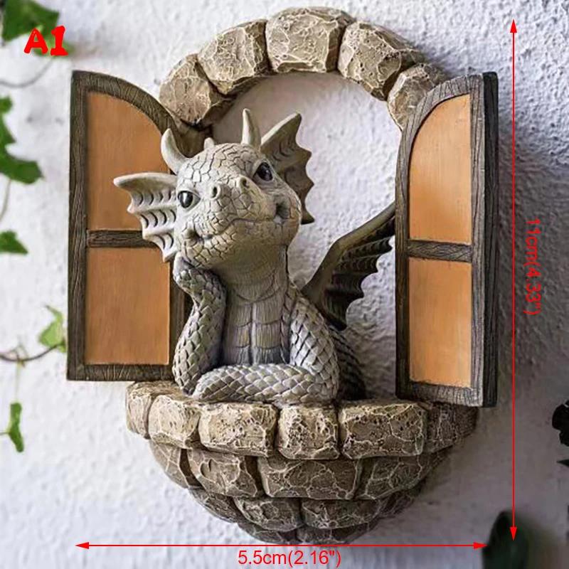 Resina Artesanato Estátua para Decoração Home, Dinossauro Porta Aberta, Decorações De Jardim, Bonito Na Varanda - Image 1