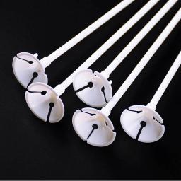 100 jogos/lote 40cm látex balão vara branco pvc hastes balões titular varas com copo festa suprimentos decoração acessórios - Image 1