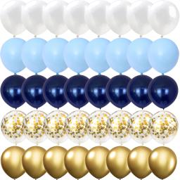 Balões de metal para gênero revelam decorações de festa, ouro, azul, branco, casamento, dia dos namorados, festa de bebê, aniversário, 40pcs - Image 4