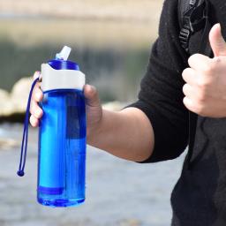 750ml grande capacidade palha copo de filtro ao ar livre caminhadas equipamentos acampamento sobrevivência emergência purificador água garrafa água potável - Image 3