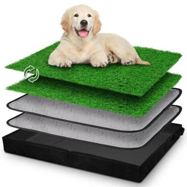 Tapete de Grama Artificial para Treinamento de Cães em Casa, Bandeja Dobrável para Banheiro Pet