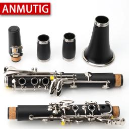 Anmutig bb 17 chave clarinete instrumento níquel prata abs material do corpo clarinete a1 - Image 5