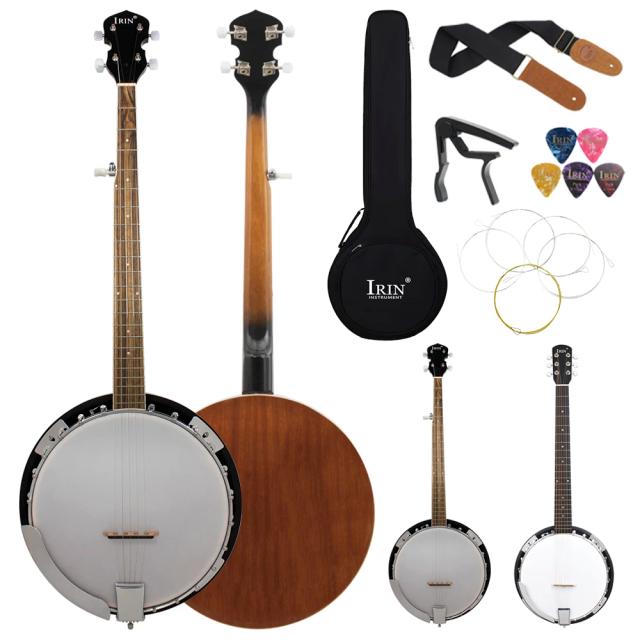 Conjunto Completo IRIN para Banjo e Guitarra: Cordas de Saco, 22 Trastes, Picaretas, Capo e Strap para Instrumentos de Corda