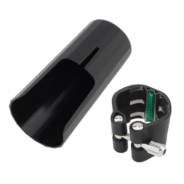 Capacete de Bocal para Clarinete Bb em Couro e Plástico - Conjunto de Presilhas e Acessórios para Instrumentos Musicais
