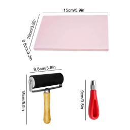Bloco de borracha carimbo escultura blocos com ferramentas cortador, rolo Brayer para impressão e mais artesanato, 1 conjunto - Image 6