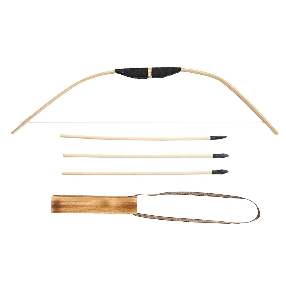 Bamboo Bow and Arrows Archery Set para crianças, recreação ao ar livre, prática de tiro com borracha de segurança, Soft Arrowhead para crianças - Image 1