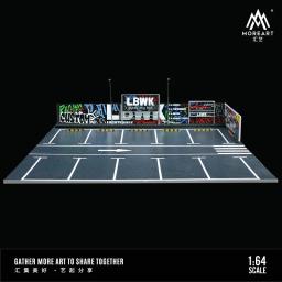 MoreArt-modelo aberto do parque de estacionamento, Diorama do parque de estacionamento do Lbwk, suportes fotográficos para modelos do carro e coleção dos presentes, 1:64 - Image 3