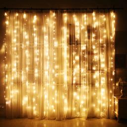 Cortina LED String Lights com controle remoto, Fairy Garland, lâmpada para Festival, Decoração de Natal, Festa, Casamento, Quarto, Casa - Image 4