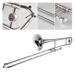 Prata Trompete Alto Trombone, Bb Tone, B Flat, Instrumento de Sopro, Cupronickel, Bocal, Limpeza Stick Case, Iniciante, Professor - Image 6