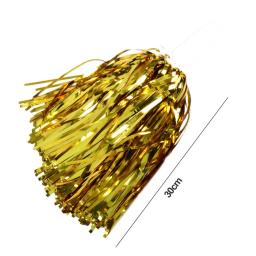 Folha metálica De Plástico Torcendo Pom Poms com Alça, Torcendo Esquadrão, Mão Flor, Fontes Do Partido, Cor Vibrante, 18Pcs - Image 6