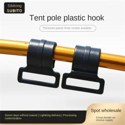 Peso leve barraca plástica pólo, haste de suporte durável, equipamento de acampamento, cabide titular, acessórios pólo, gancho, preto - Image 2