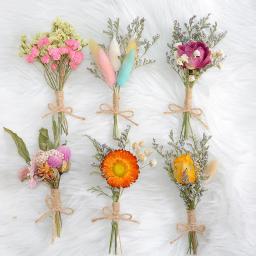 Mini Natural Seco Flores Bouquet, Boutonnieres Groomsmen, Buttonholes dama Flor, Corsage Broche, Decoração Do Casamento Do Natal, 1Pc - Image 5