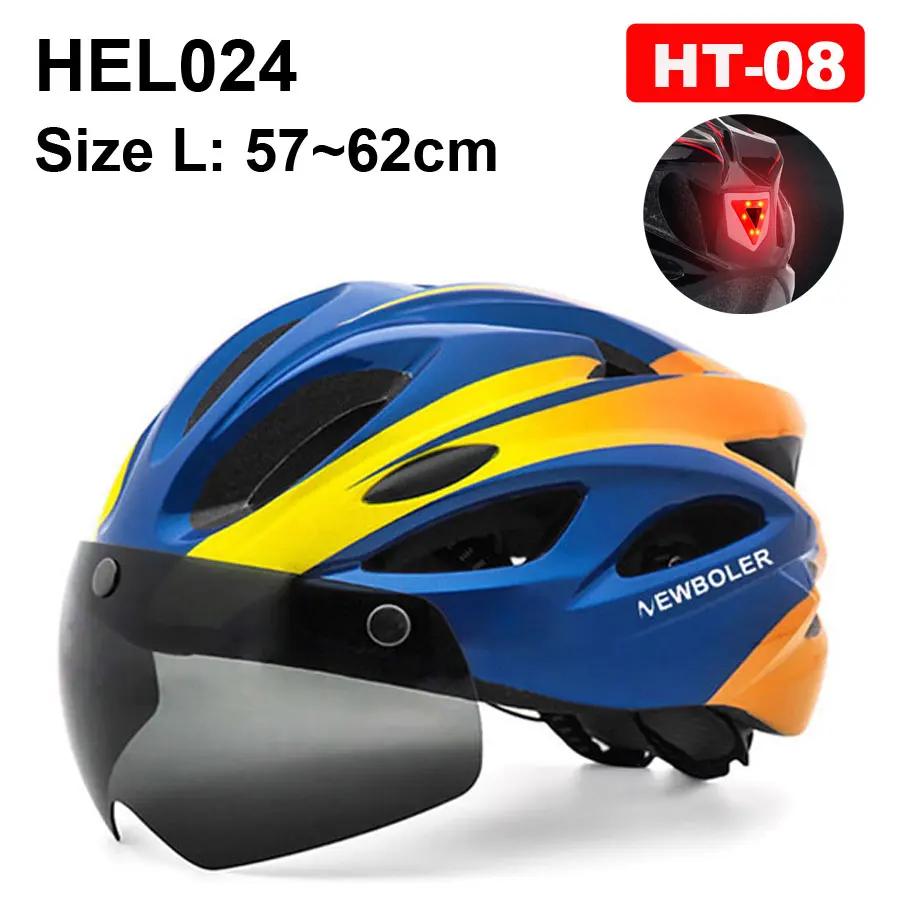 NEWBOLER-Capacete de ciclismo com luz LED para homens e mulheres, estrada, capacete de mountain bike, lente para equitação, esportes de bicicleta, skate, scooter - Image 1