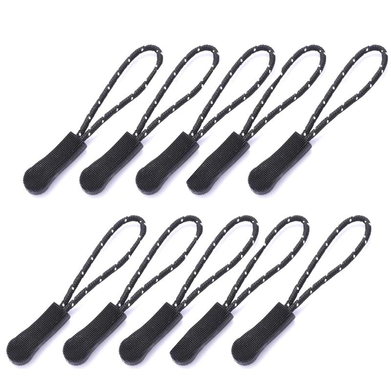 10 pçs zíper puxar extrator final ajuste corda tag substituição clipe fivela quebrada fixador zip cabo guia sacos de viagem mala tenda mochila - Image 1