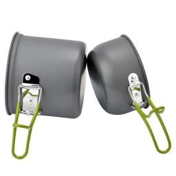 Panelas antiaderentes com talheres, Panelas e tigelas portáteis ao ar livre, Caminhadas Camping Panelas - Image 2