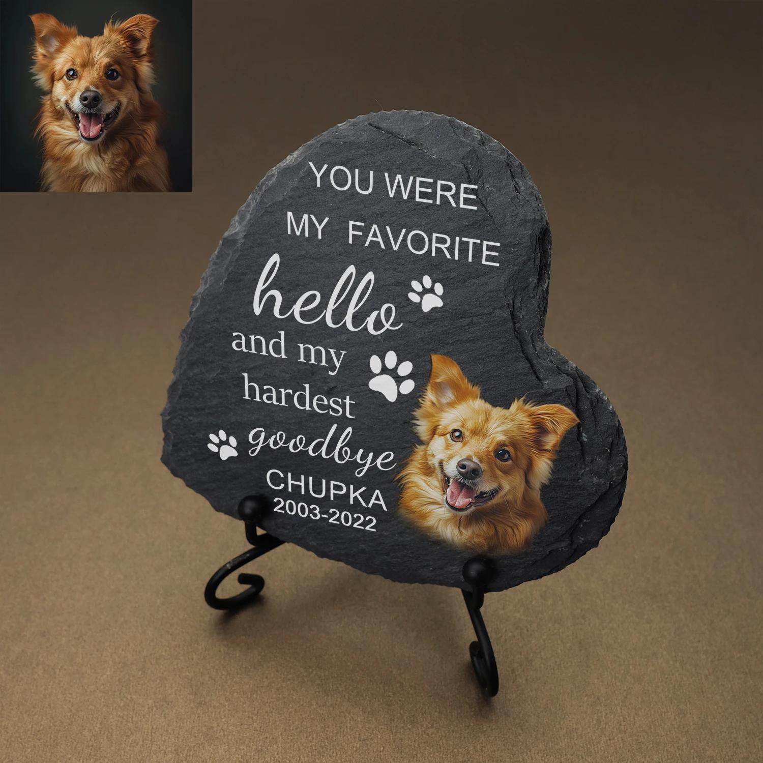 Pedras personalizadas Pet Memorial, Gravado com foto, Pedra do jardim para cão e gato - Image 1