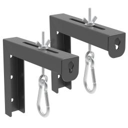 Tela de montagem de parede universal preta, suporte L, extensão ajustável com gancho, tela manual do projetor, 6 Polegada - Image 1