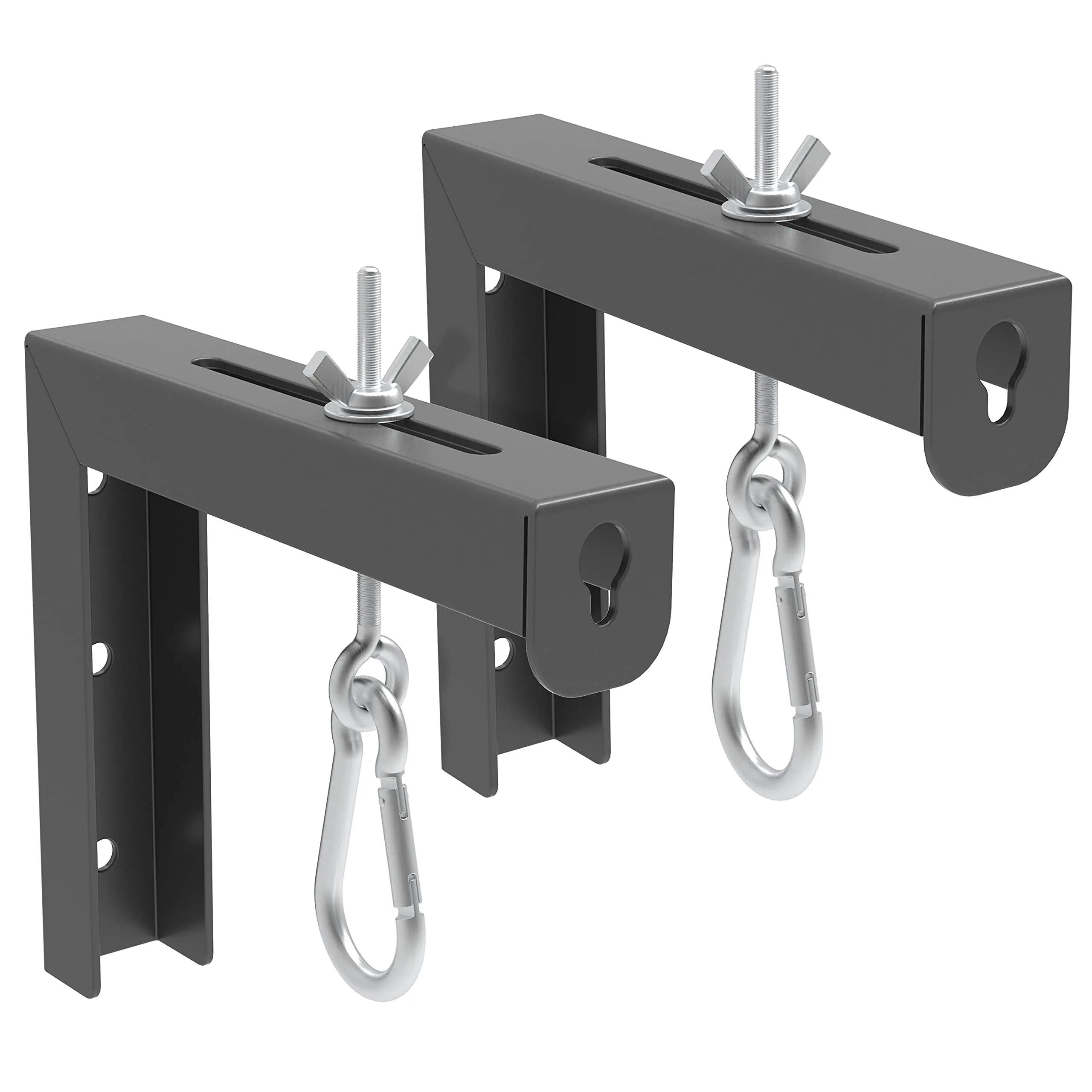 Tela de montagem de parede universal preta, suporte L, extensão ajustável com gancho, tela manual do projetor, 6 Polegada - Image 1