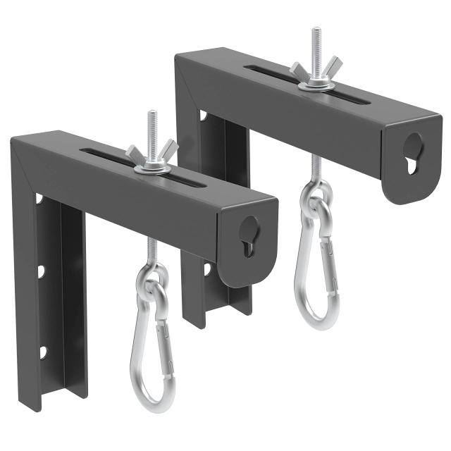 Suporte de Montagem de Parede Universal Preta com Extensão Ajustável e Gancho para Tela Manual de Projetor de 6 Polegadas