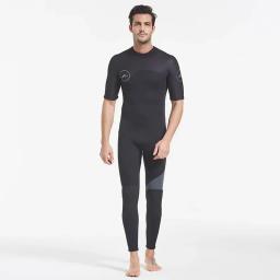 SBART-terno de mergulho em neoprene para homens, manga curta, zíper traseiro, traje de surf, 3mm, primavera - Image 2