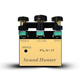 Guitarra acústica captador ativo piezo metal pegar eq equalizador preamp com volume agudos baixo controle acessórios da guitarra FLY-2T - Image 1