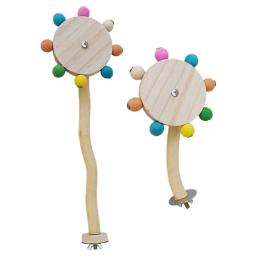 Natural Wooden Bird Perch Stand Toy, Stand Toy para Parrot, Play Gym, Rotate Fun Toy, Acessório de gaiola para periquito Budgie - Image 1