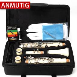 Anmutig bb 17 chave clarinete instrumento níquel prata abs material do corpo clarinete a1 - Image 3