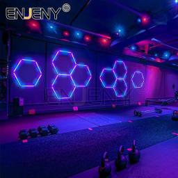 Decoração de entretenimento efeito especial hexágono iluminação rgb luz palco multiform controle remoto diy montado - Image 6