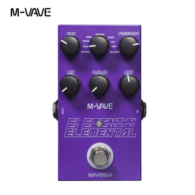 Pedal de Efeito para Guitarra Elétrica M-VAVE com Modelagem Digital e Funções Delay, TAP e HOLD