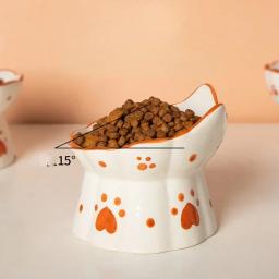 Elevated Ceramic Food Bowl Set para Animais de Estimação Alimentadores de Beber Cachorro Pequeno Lanche De Cães Tigelas De Água, Acessórios De Alimentação De Gatos - Image 4