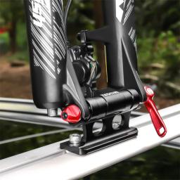 Muqzi bicicleta carro carry mount rack mtb estrada da bicicleta de liberação rápida através do eixo transportadora garfo de montagem do teto do carro rack de suporte - Image 4
