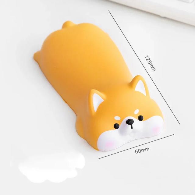 Mouse Pad Kawaii de Cão dos Desenhos Animados e Coelho com Apoio de Pulso em Espuma Macia para Escritório e Organização de Mesa