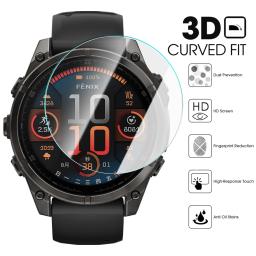 Vidro Temperado Premium para Garmin Fenix 8, Protetores de Tela Anti-riscos, Filme HD Transparente, Acessórios Smartwatch, 51mm, 47mm, 43mm, 9H - Image 3